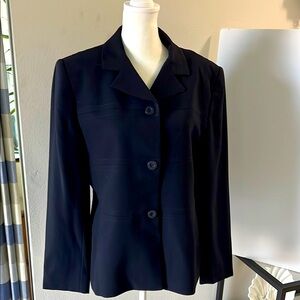 Jones New York NWOT Women’s Black Elegant Long Sleeve Wool Blazer Size 8.